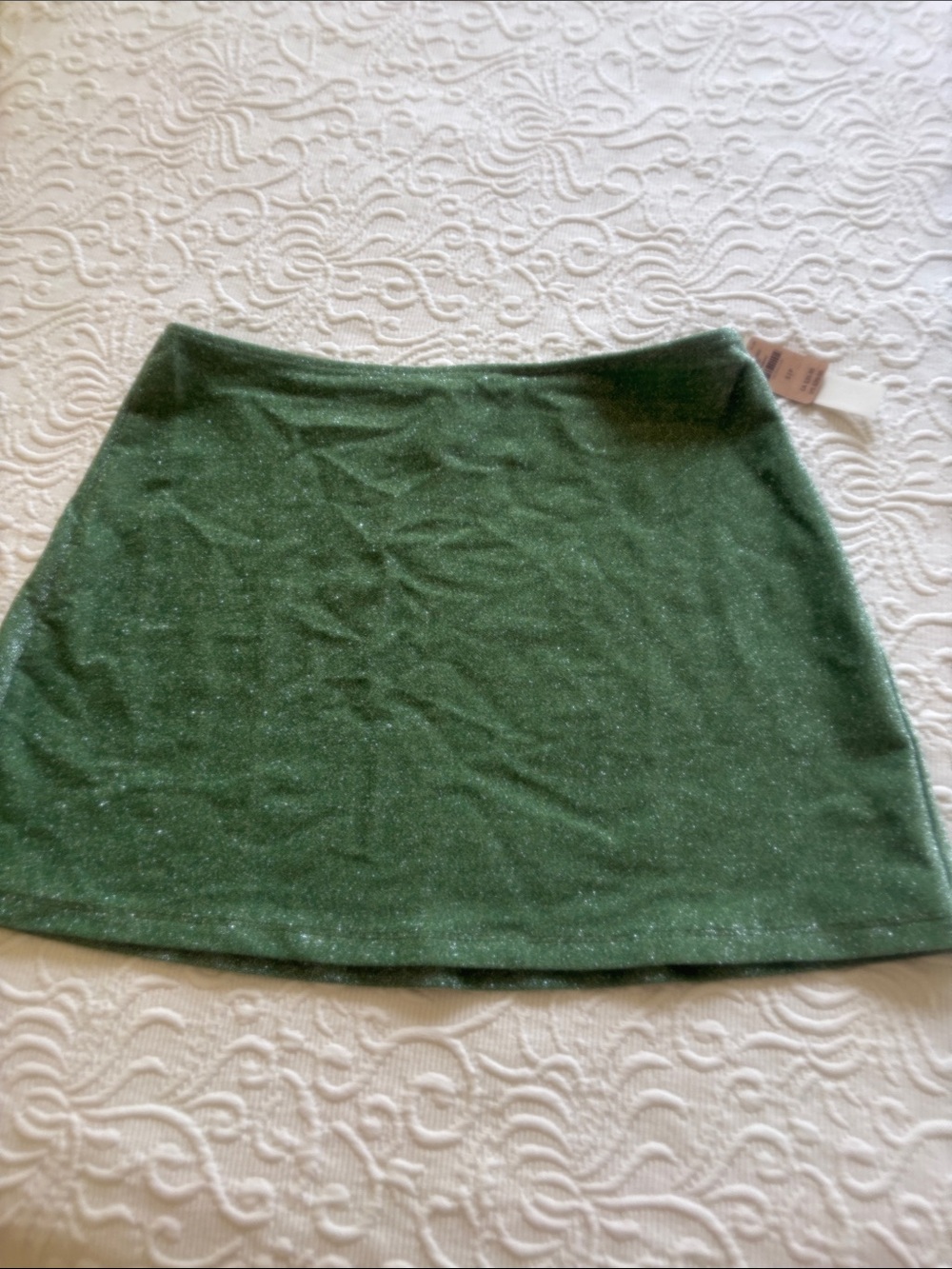 PINK Victoria's Secret Green Sparkle A-Line Skirt